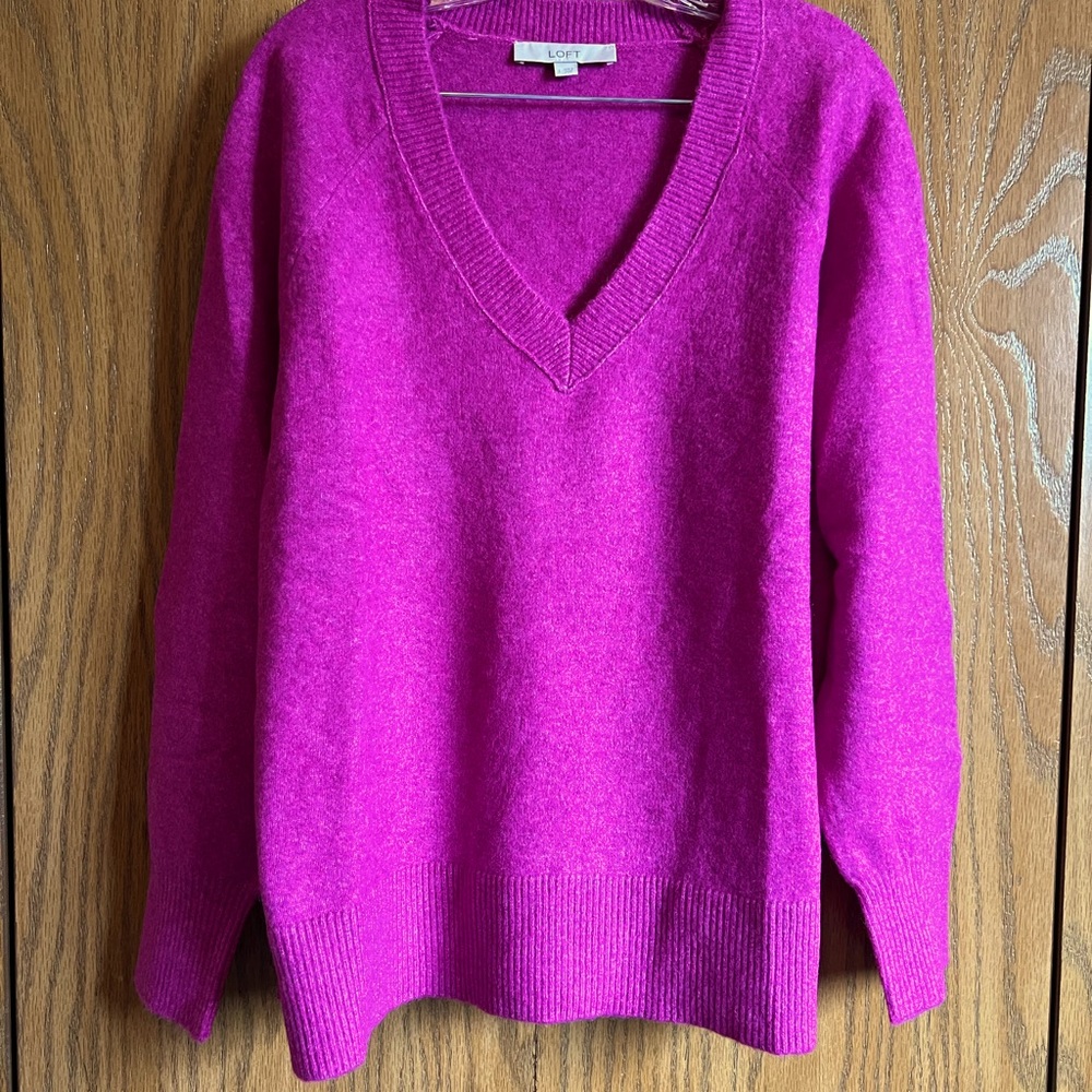 NWOT Loft Sweater in Berry Red/pink